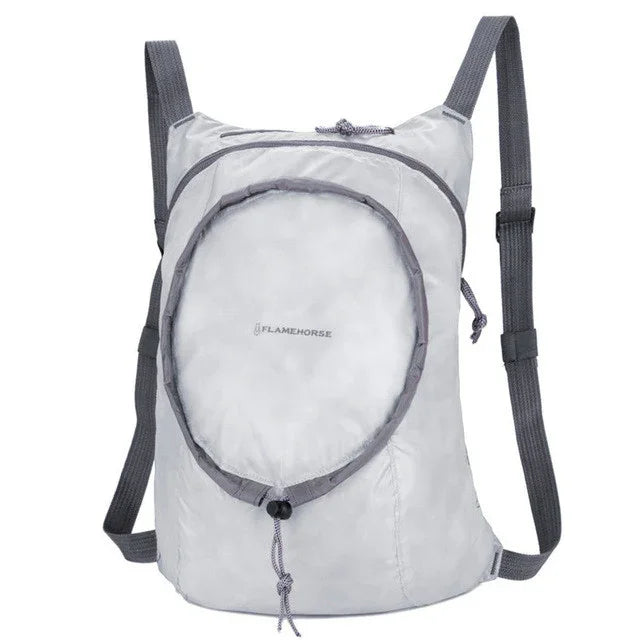 Mochila Dobrável Impermeável de Nylon para Mulheres e Homens, Viagem, Portátil, Confortável, Leve, Bolsa de Armazenamento Dobrável