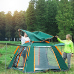 Tenda de Campismo Automática para 3-4 Pessoas, à Prova de Chuva, Espessada, de Praia, Abertura Rápida em Quatro Lados, Vinil Automático, Vinil Grande Melhorado
