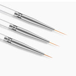 3 Pincéis para Arte de Unhas, Caneta Fina de Acrílico Cristal para Desenho de Listras e Flores, Ferramentas de Manicure