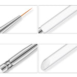 3 Pincéis para Arte de Unhas, Caneta Fina de Acrílico Cristal para Desenho de Listras e Flores, Ferramentas de Manicure
