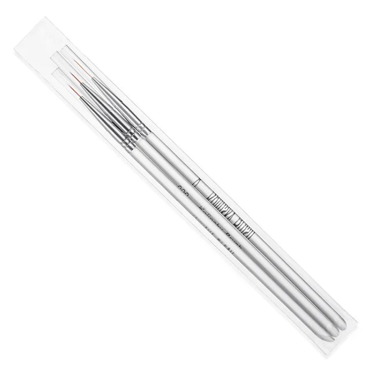 3 Pincéis para Arte de Unhas, Caneta Fina de Acrílico Cristal para Desenho de Listras e Flores, Ferramentas de Manicure