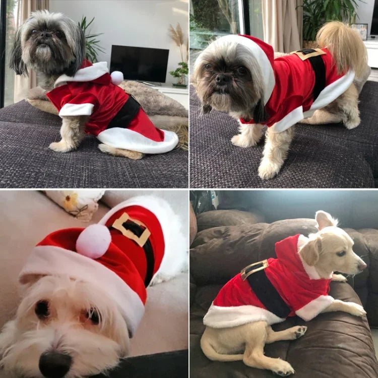 Roupa de Natal para Cães Pequenos, Fato de Pai Natal para Cão, Casacos de Inverno para Animais, L, M, S, XS, XXS