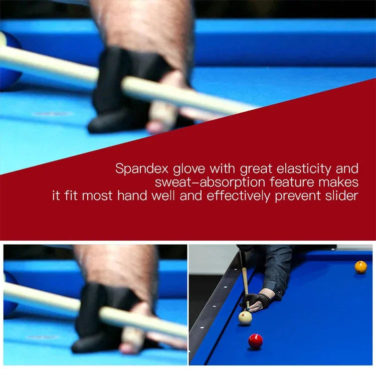 10 PCS/Conjunto Luva de Snooker em Spandex para Taco de Bilhar Mão Esquerda com Três Dedos Abertos Acessório de Snooker