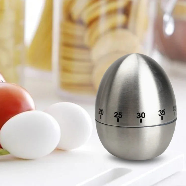 Temporizador Mecânico para Cozinha com Alarme de 60 Minutos, Aço Inoxidável, Ferramentas de Cozinha, Temporizador Mecânico para Ovos