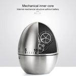 Temporizador Mecânico para Cozinha com Alarme de 60 Minutos, Aço Inoxidável, Ferramentas de Cozinha, Temporizador Mecânico para Ovos