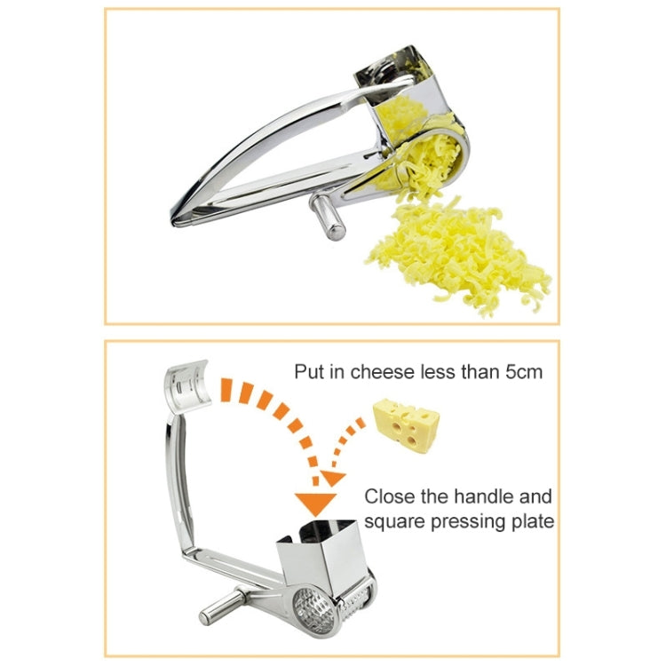 Ralador de Queijo Giratório com Recipiente em Aço Inoxidável, Triturador Manual Rotativo, com 3-4 furos, com 7-8 furos, com 9-10 furos, com lascas