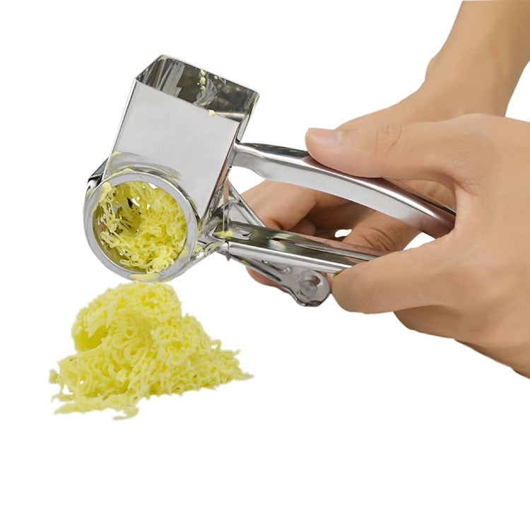 Ralador de Queijo Giratório com Recipiente em Aço Inoxidável, Triturador Manual Rotativo, com 3-4 furos, com 7-8 furos, com 9-10 furos, com lascas