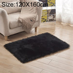 Tapete de lã artificial macia retangular quadrado de luxo, 120x160cm