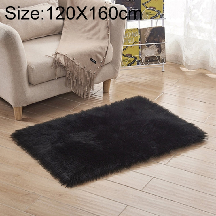 Tapete de lã artificial macia retangular quadrado de luxo, 120x160cm