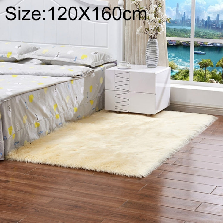Tapete de lã artificial macia retangular quadrado de luxo, 120x160cm