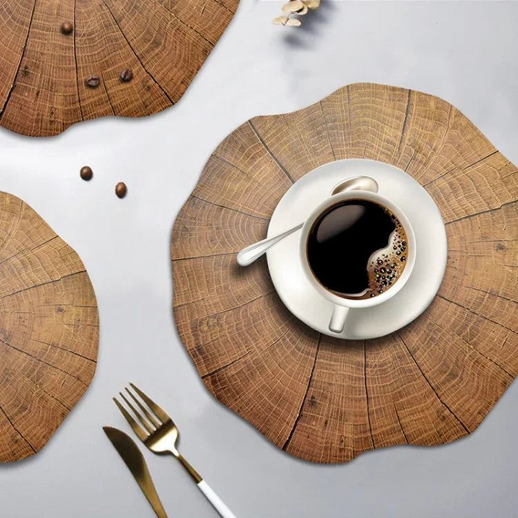 2 Peças de Tapetes de Mesa em Madeira para Colocação de Louça, Almofada em Forma de Flor de Lótus para Chá, Decoração, Tapetes para Mesa 1
