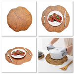 2 Peças de Tapetes de Mesa em Madeira para Colocação de Louça, Almofada em Forma de Flor de Lótus para Chá, Decoração, Tapetes para Mesa 1