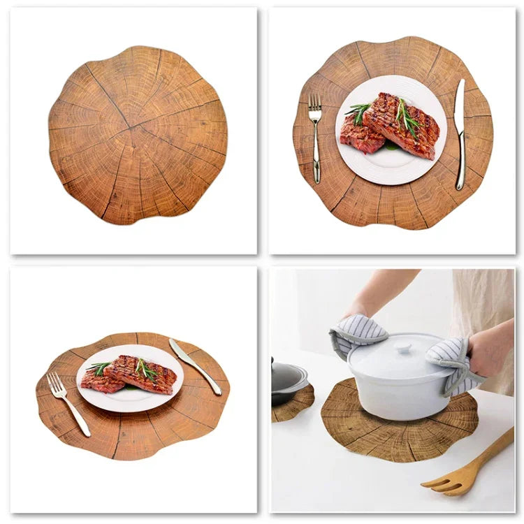 2 Peças de Tapetes de Mesa em Madeira para Colocação de Louça, Almofada em Forma de Flor de Lótus para Chá, Decoração, Tapetes para Mesa 1