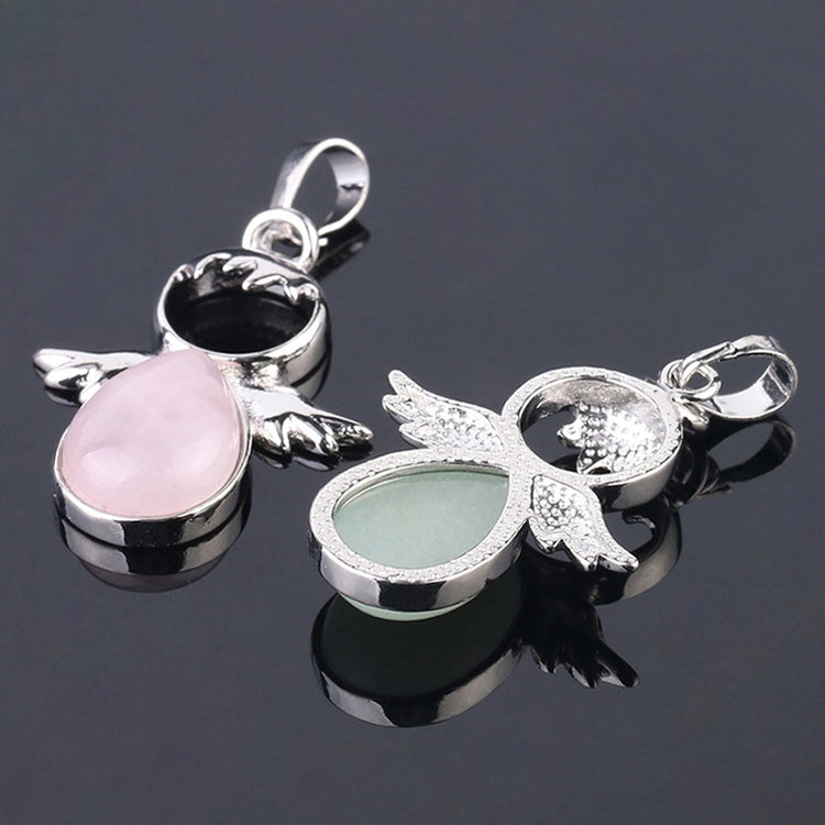 Colares com pendentes de asas de anjo e pedra de cristal natural para mulher