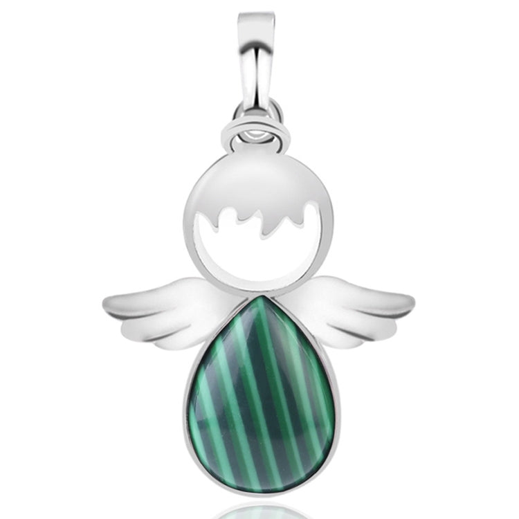 Colares com pendentes de asas de anjo e pedra de cristal natural para mulher