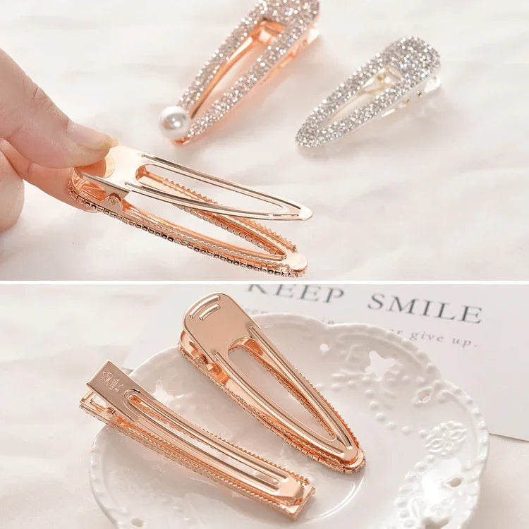 Barretes Elegantes de Moda com Diamantes, Cristais e Pérolas Luxuosas para Mulheres Acessórios para Cabelo