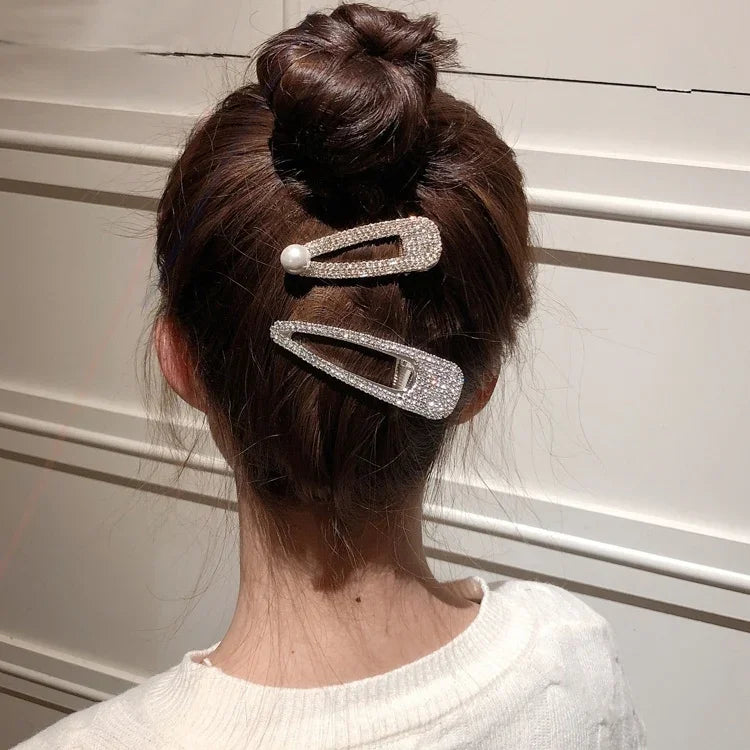 Barretes Elegantes de Moda com Diamantes, Cristais e Pérolas Luxuosas para Mulheres Acessórios para Cabelo