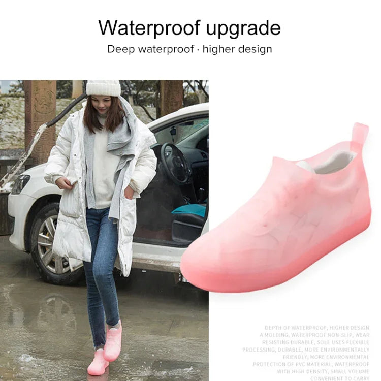 Botas de Chuva Portáteis Antiderrapantes Reutilizáveis, Capa de Sapatos Impermeável em PVC, 31