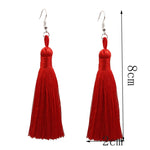 Conjunto de 3 brincos longos com franjas boho para mulher, preto, azul, amarelo, roxo, vermelho, rosa, branco, multicolorido, vinho, vermelho rosa, verde, cinzento, café escuro, café
