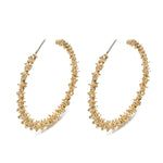 Brincos redondos vintage de moda para mulher, ouro, branco