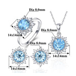 Conjunto de joalharia com 3 peças em forma de neve para mulher, tamanhos 6, 7, 8, 9, 10