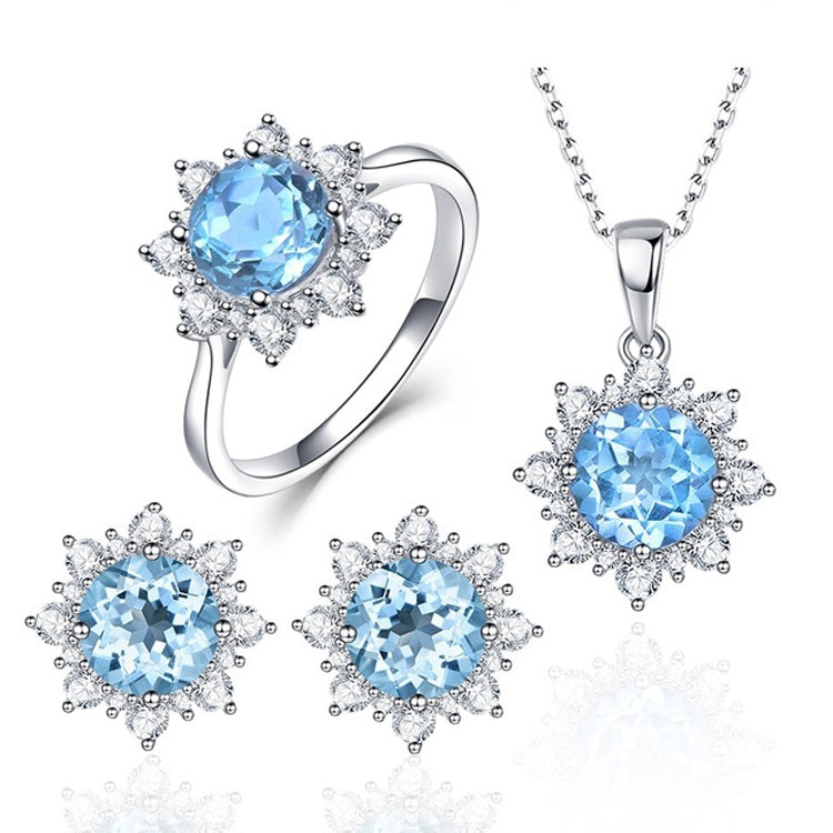 Conjunto de joalharia com 3 peças em forma de neve para mulher, tamanhos 6, 7, 8, 9, 10