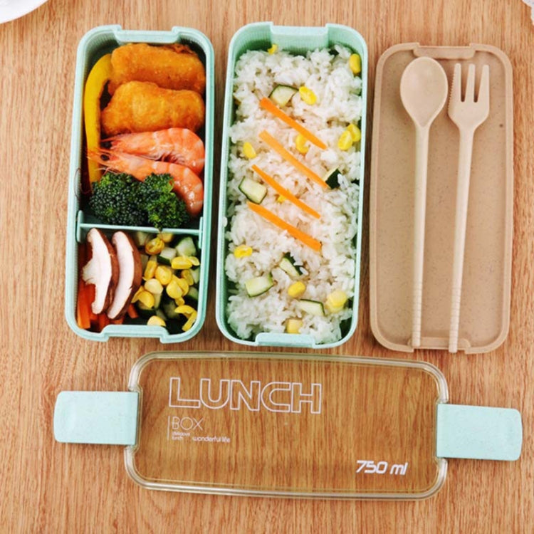 Caixa Bento de 900ml com 3 Camadas, Recipiente para Almoço em Material de Palha de Trigo, Louça para Micro-ondas