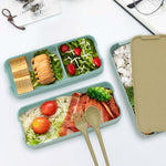 Caixa Bento de 900ml com 3 Camadas, Recipiente para Almoço em Material de Palha de Trigo, Louça para Micro-ondas