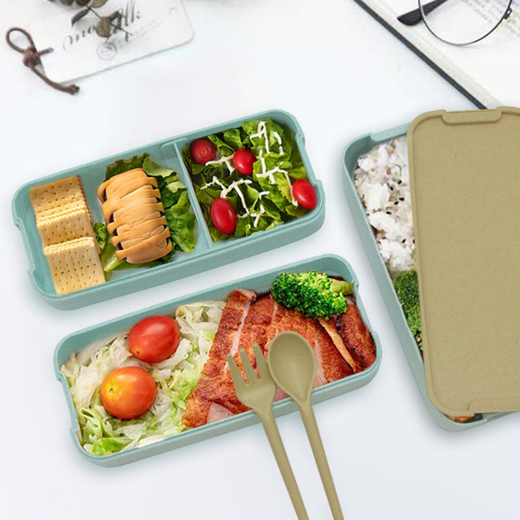 Caixa Bento de 900ml com 3 Camadas, Recipiente para Almoço em Material de Palha de Trigo, Louça para Micro-ondas