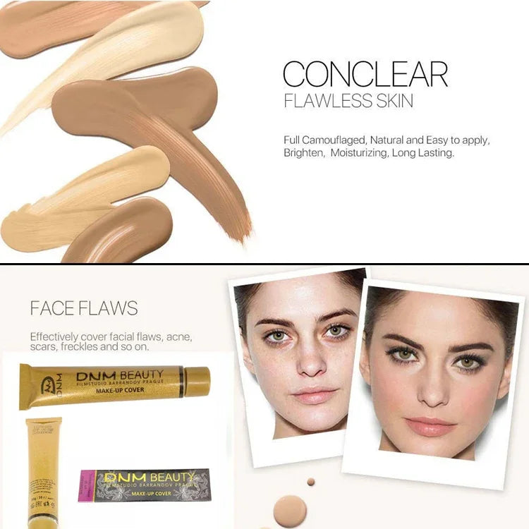 Corretor de Maquilhagem para Rosto Base à Prova de Água Corretor de Cobertura Paleta de Contorno Corretor em Creme para Pele, DDC 207, DDC 208, DDC 209, DDC 210, DDC 211, DDC 212, DDC 213, DDC 214, DDC 215, DDC 218, DDC 221, DDC 222, DDC 223, DDC 224