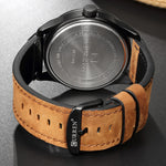 Relógio Desportivo Militar Masculino CURREN M8301 Quartz com Data, Pulseira de Couro, caixa preta laranja, caixa preta vermelha, caixa preta mostrador preto pulseira castanha escura, caixa preta mostrador cinza pulseira castanha clara, caixa preta azul