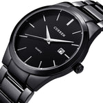 Relógio de Quartzo CURREN 8106 Fashion Business com Calendário, à prova de água, aço completo, caixa preta mostrador preto, caixa branca mostrador preto, caixa preta mostrador branco, caixa branca mostrador branco