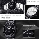 Relógio de Quartzo CURREN 8106 Fashion Business com Calendário, à prova de água, aço completo, caixa preta mostrador preto, caixa branca mostrador preto, caixa preta mostrador branco, caixa branca mostrador branco