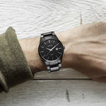 Relógio de Quartzo CURREN 8106 Fashion Business com Calendário, à prova de água, aço completo, caixa preta mostrador preto, caixa branca mostrador preto, caixa preta mostrador branco, caixa branca mostrador branco