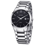 Relógio de Quartzo CURREN 8106 Fashion Business com Calendário, à prova de água, aço completo, caixa preta mostrador preto, caixa branca mostrador preto, caixa preta mostrador branco, caixa branca mostrador branco