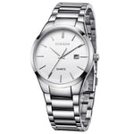 Relógio de Quartzo CURREN 8106 Fashion Business com Calendário, à prova de água, aço completo, caixa preta mostrador preto, caixa branca mostrador preto, caixa preta mostrador branco, caixa branca mostrador branco
