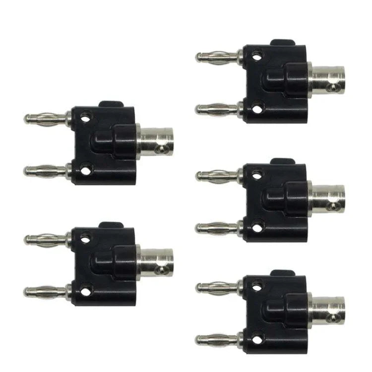5 Peças de Adaptador Conector Fêmea BNC para Duplo Plugue Banana Macho, BNC Fêmea para Duplo Banana Macho