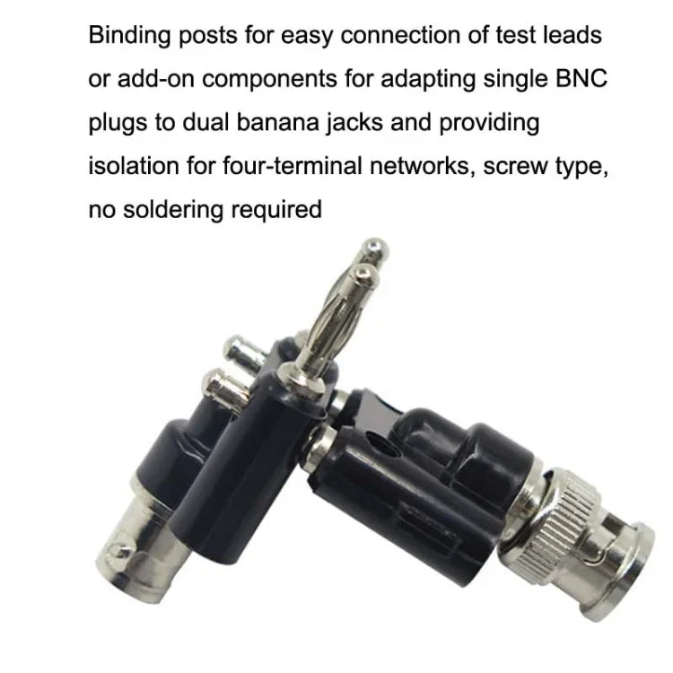 5 Peças de Adaptador Conector Fêmea BNC para Duplo Plugue Banana Macho, BNC Fêmea para Duplo Banana Macho