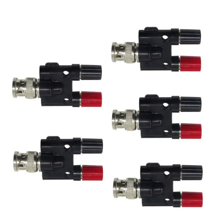 5 Peças de Adaptador RF Conector BNC Macho para Duas Fêmeas Plugue Banana, BNC Macho para Duas Banana Fêmea