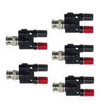 5 Peças de Adaptador RF Conector BNC Macho para Duas Fêmeas Plugue Banana, BNC Macho para Duas Banana Fêmea