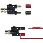 5 Peças de Adaptador RF Conector BNC Macho para Duas Fêmeas Plugue Banana, BNC Macho para Duas Banana Fêmea