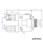 5 Peças de Adaptador RF Conector BNC Macho para Duas Fêmeas Plugue Banana, BNC Macho para Duas Banana Fêmea