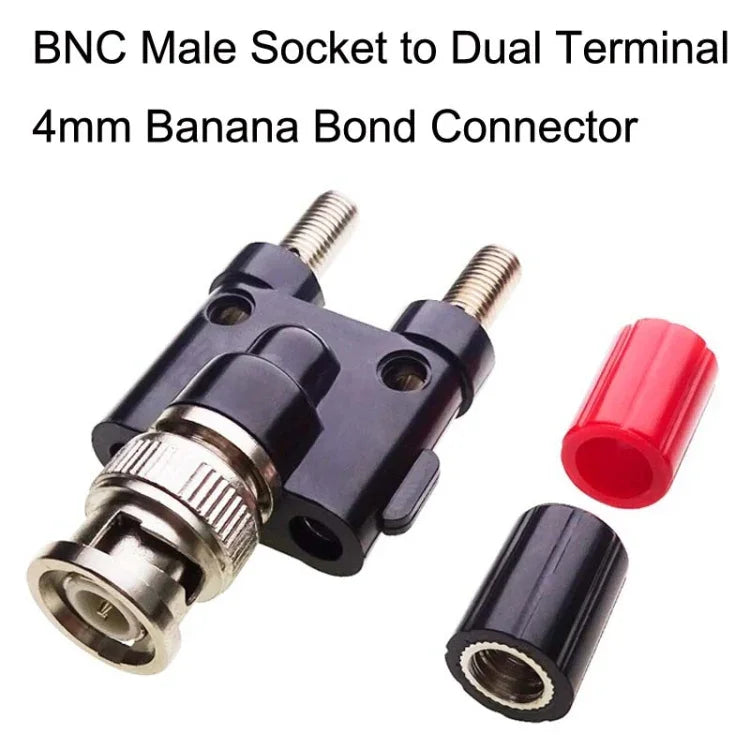 5 Peças de Adaptador RF Conector BNC Macho para Duas Fêmeas Plugue Banana, BNC Macho para Duas Banana Fêmea