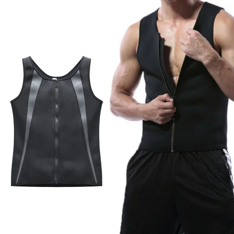 Men Zipper Vest Abdomen Corset Fitness Clothing, S, L, XL, XXL, XXXL, M