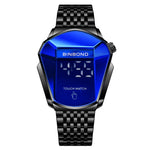 BINBOND Relógio de Pulso Masculino Conceito Locomotiva com Ecrã Tátil e Correia de Aço Tecnologia Avançada, Ecrã Tátil Preto Aço Azul, Ecrã Tátil Branco Aço Azul, Ecrã Tátil Dourado Completo Azul, Ecrã Tátil Azul Aço Azul