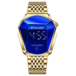 BINBOND Relógio de Pulso Masculino Conceito Locomotiva com Ecrã Tátil e Correia de Aço Tecnologia Avançada, Ecrã Tátil Preto Aço Azul, Ecrã Tátil Branco Aço Azul, Ecrã Tátil Dourado Completo Azul, Ecrã Tátil Azul Aço Azul