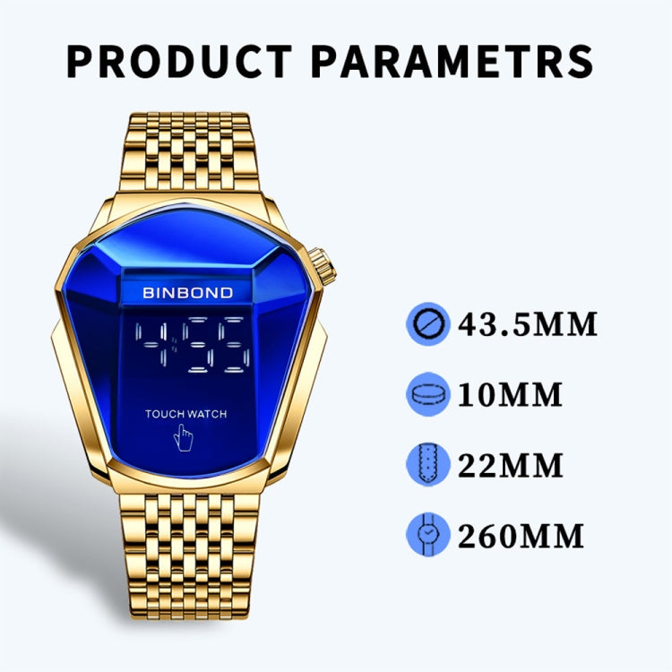 BINBOND Relógio de Pulso Masculino Conceito Locomotiva com Ecrã Tátil e Correia de Aço Tecnologia Avançada, Ecrã Tátil Preto Aço Azul, Ecrã Tátil Branco Aço Azul, Ecrã Tátil Dourado Completo Azul, Ecrã Tátil Azul Aço Azul