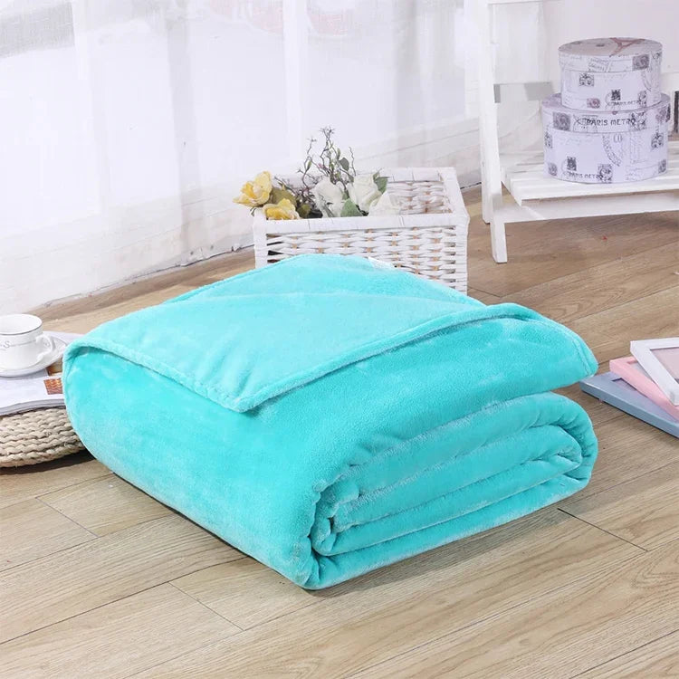 Manta de Flanela Coral de Cor Sólida, Super Macia, Cobertura Xadrez, Capa para Sofá, Lençóis Quentes de Inverno, Fácil de Lavar, Mantas de Pelo Sintético, 70x100cm, 200x230cm