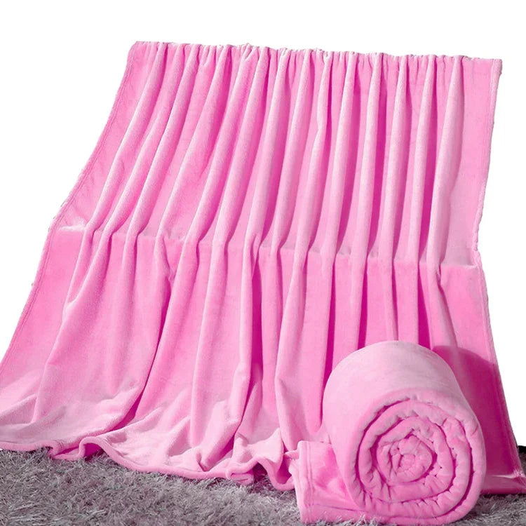 Manta de Flanela Coral de Cor Sólida, Super Macia, Cobertura Xadrez, Capa para Sofá, Lençóis Quentes de Inverno, Fácil de Lavar, Mantas de Pelo Sintético, 70x100cm, 200x230cm
