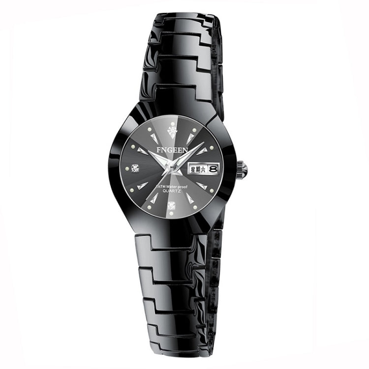Relógio de Quartzo para Casal FNGEEN 5808 com Bracelete de Aço Feminino, Superfície Café Aço Castanho, Superfície Preta Aço Preto, Superfície Branca Aço Inoxidável, Superfície Preta Aço Branco, Superfície Azul Aço Inoxidável